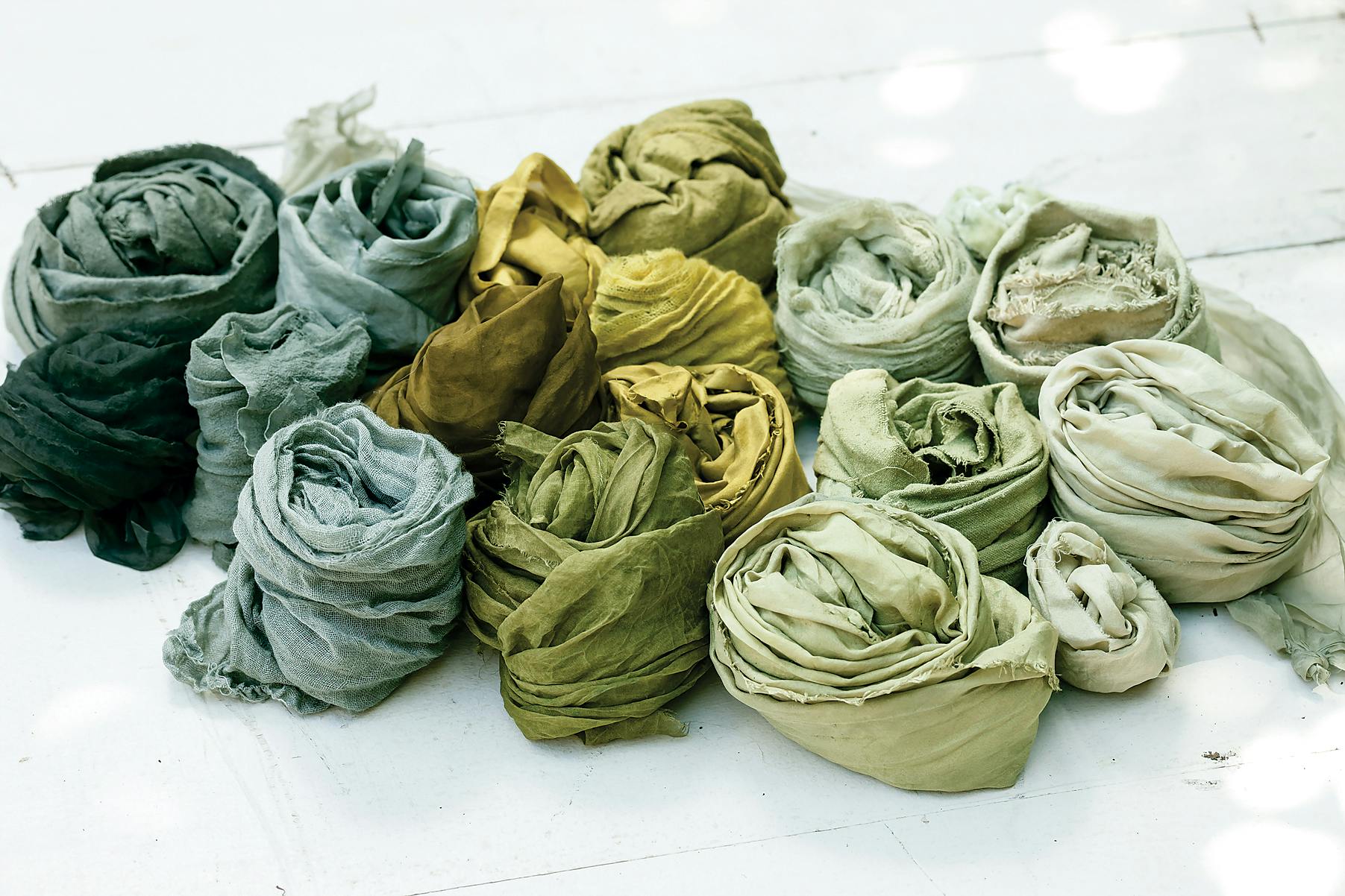 Various fabrics dyed by Sasha Duerr