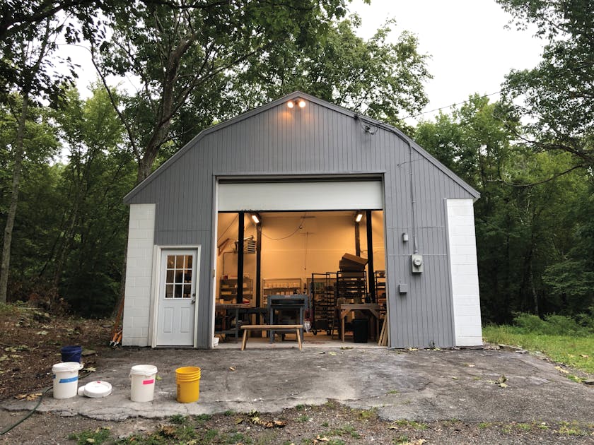 View of the outside of a studio in shed
