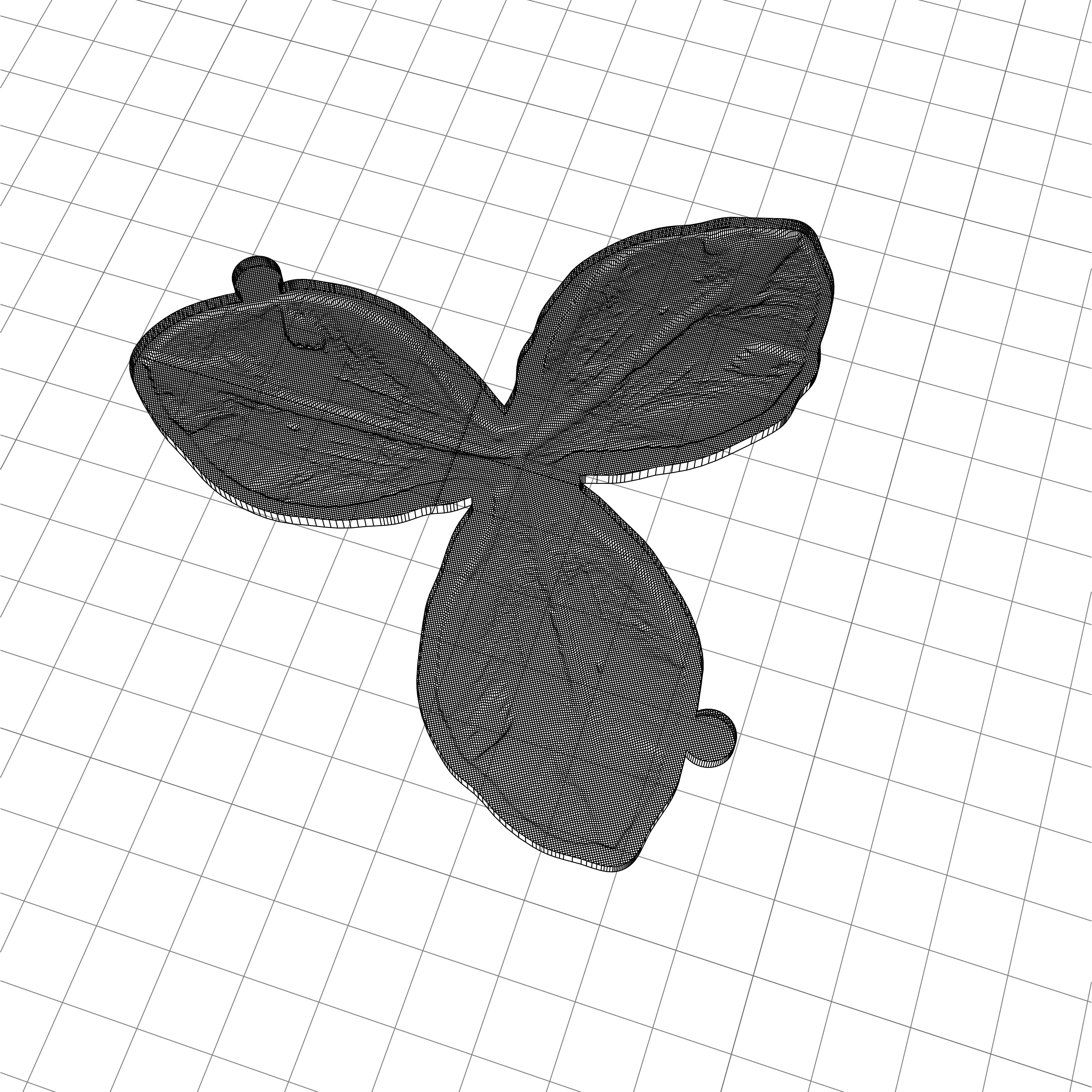 Digital rendering of a flower-shaped bold