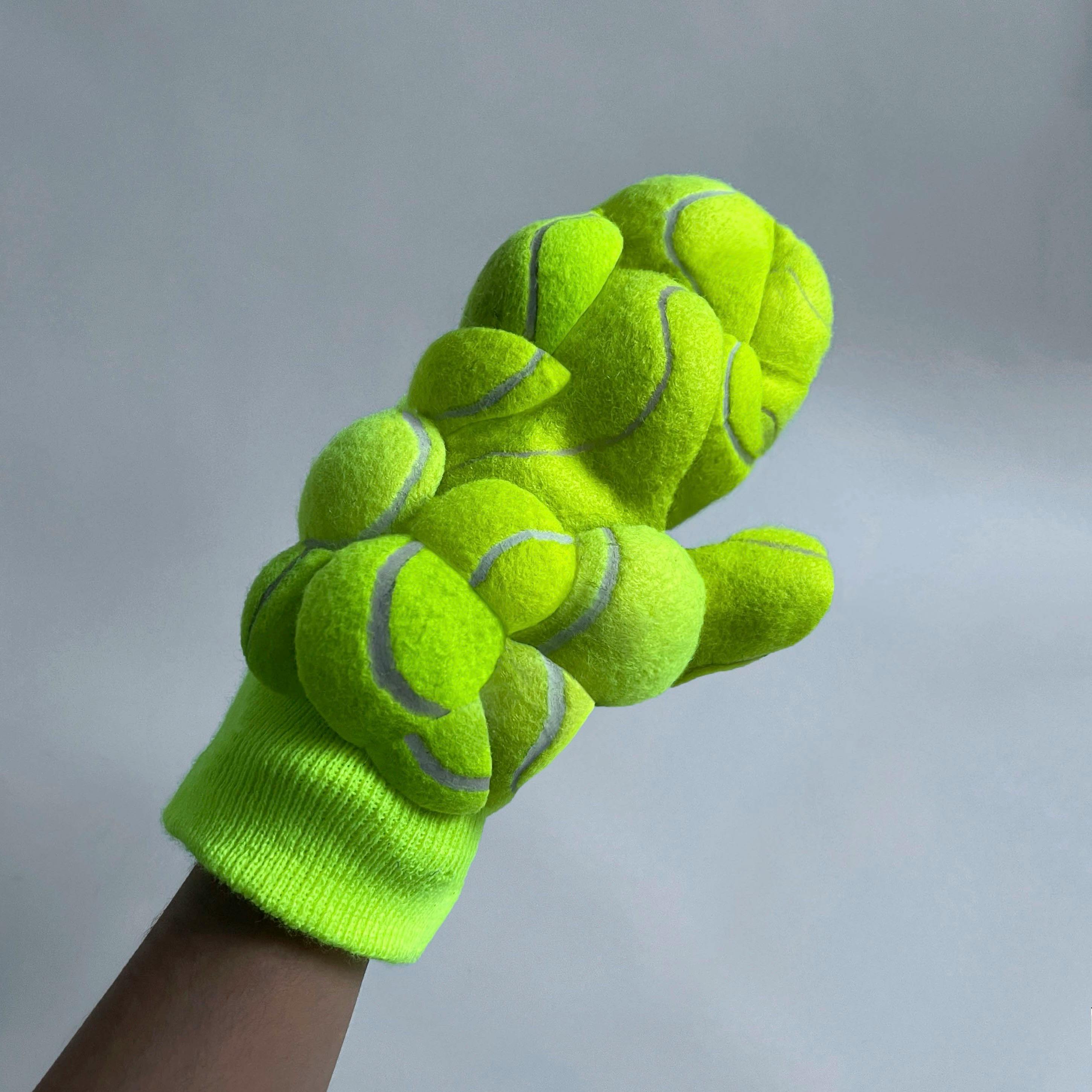 glove made from tennis balls
