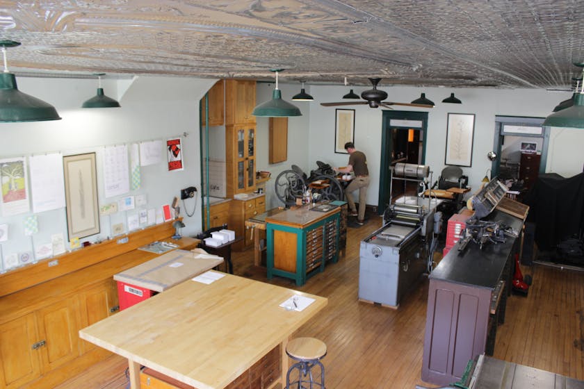 The interior of The Nomadic Press