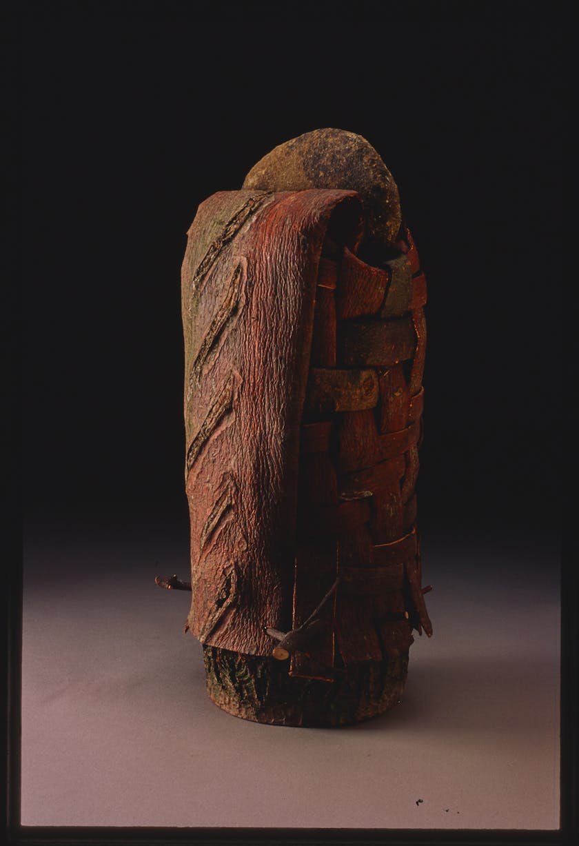 Bark Drawing with Stone Lid by Dorothy Gill Barnes
