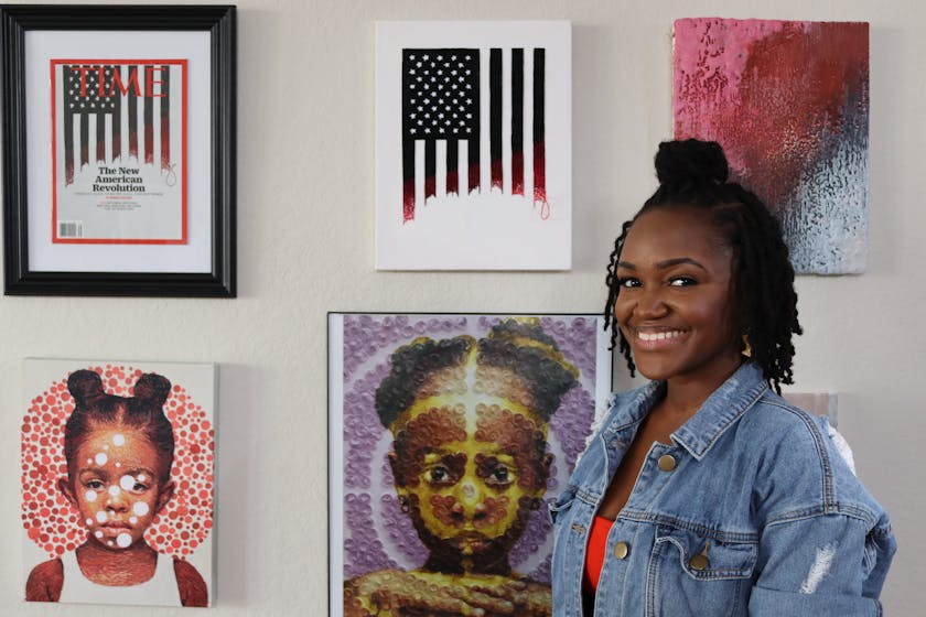 Portrait of Nneka Jones with work