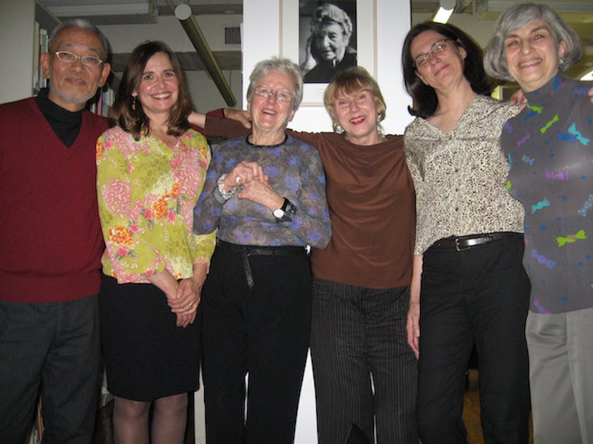 Lois Moran with her magazine staff at her retirement party at the ACC office in New York in December 2006