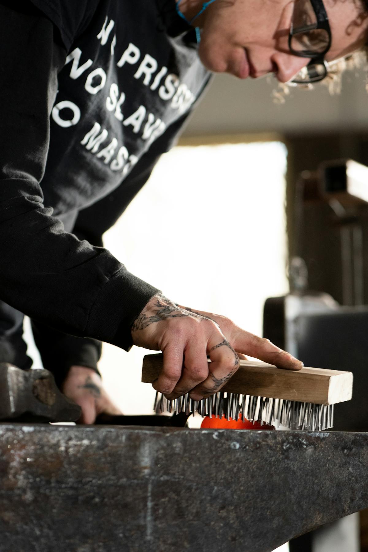 blacksmith rachel david at work in studio