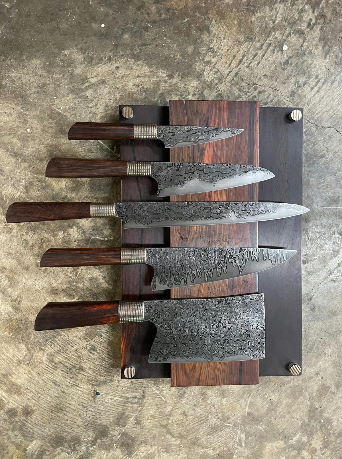 handmade kitchen knifeset