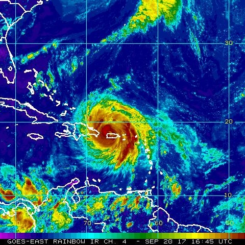 screen capture of hurricane maria weather radar image