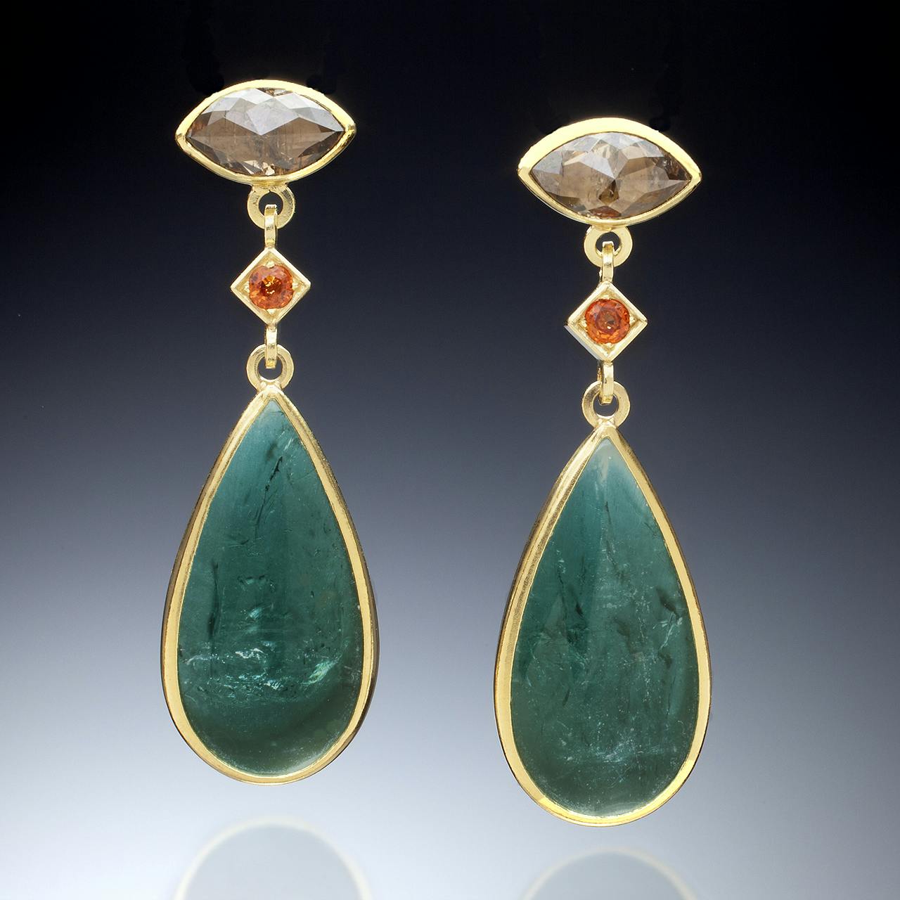 pair of handcrafted pendant earrings