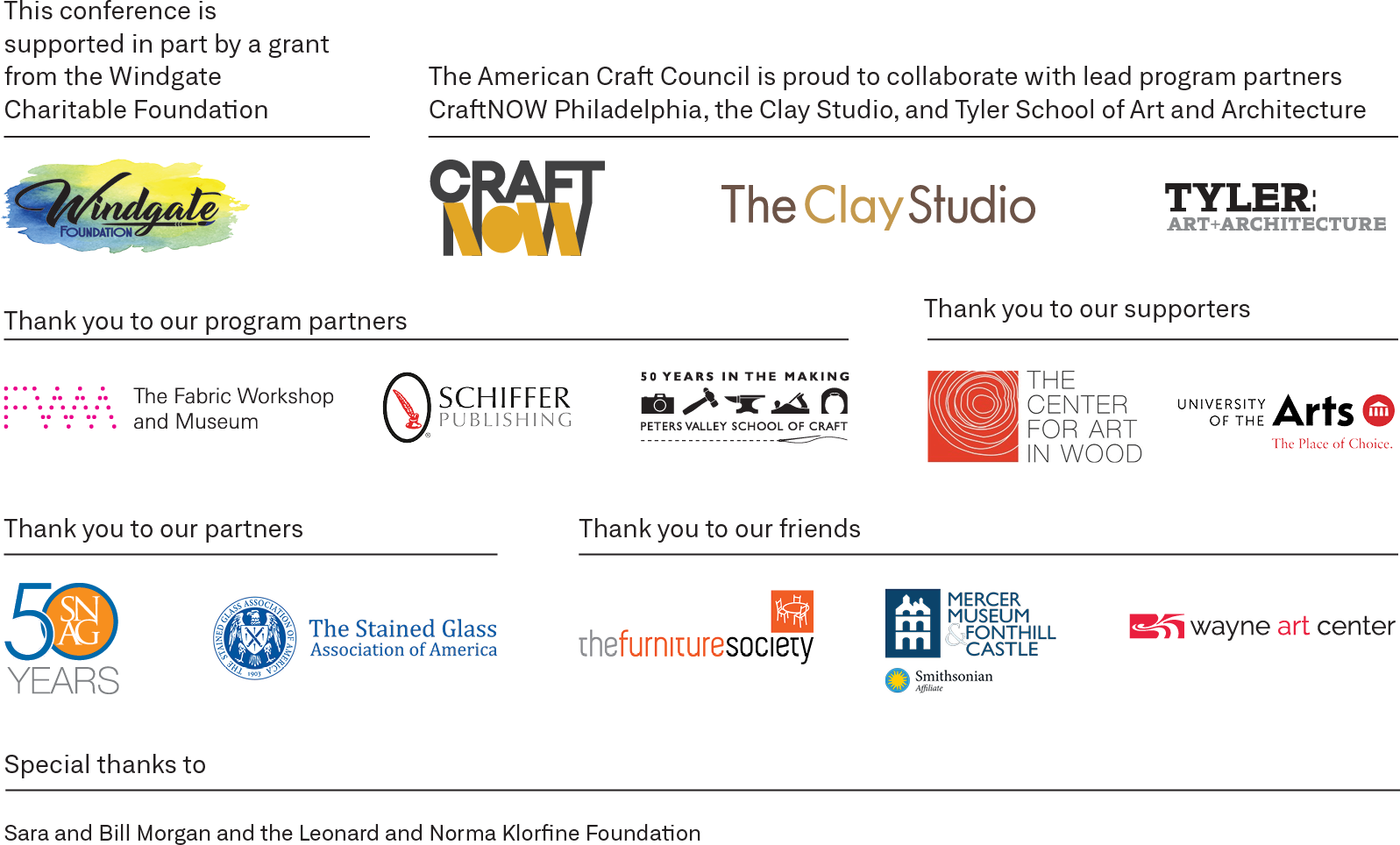 Array of sponsor logos